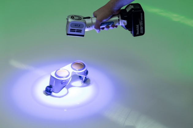 Crime-Lite is an alternate light source used by crime scene investigators in the AFP. The specialised torches come in a variety of wavelengths that produce different colours and are used to highlight different substances that may not be visible on materials under normal light.