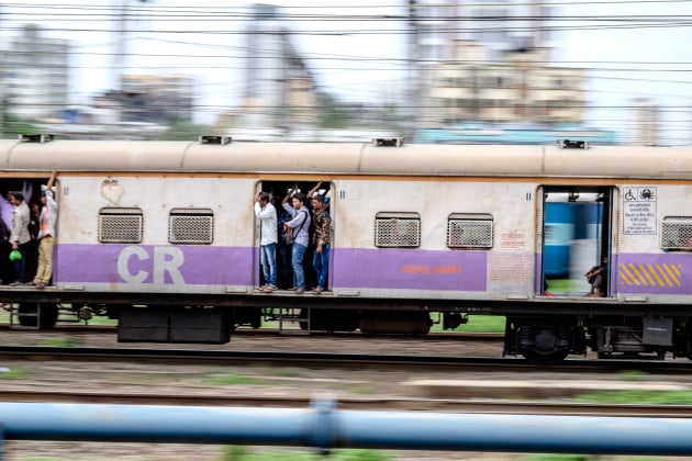 A panning shot of the Mumbai metro creates a satisfyingly dynamic sense of blurred motion, and is much more interesting than capturing a static train. Fujifilm X-T1, 56mm f1.2 lens. 1/30s @ f16, ISO 200.