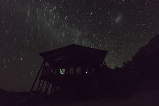 A long exposure yields some interesting star trails over the desert outside Springbok, South Africa. Fujifilm X-T2, XF10-24mm F4R OIS lens @ 10mm. 671s @ f5.6, ISO 400.