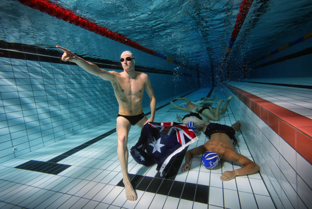 Olympic Champion Mack Horton getting ready for the 2018 Commonwealth Games as he trains at the Victorian Institute of Sport in Melbourne. Canon 5D Mark III, EF14mm f/2.8L USM lens. 1/200s @ f8, ISO 500.