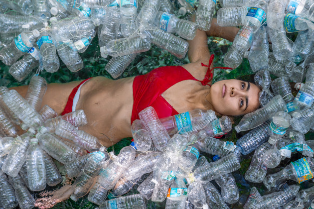 Winner, Underwater Conservation. ‘Drowning in Plastic’ by Kimber Greenwood; High Springs, Florida | 2024 Ocean Art Underwater Photo Contest
