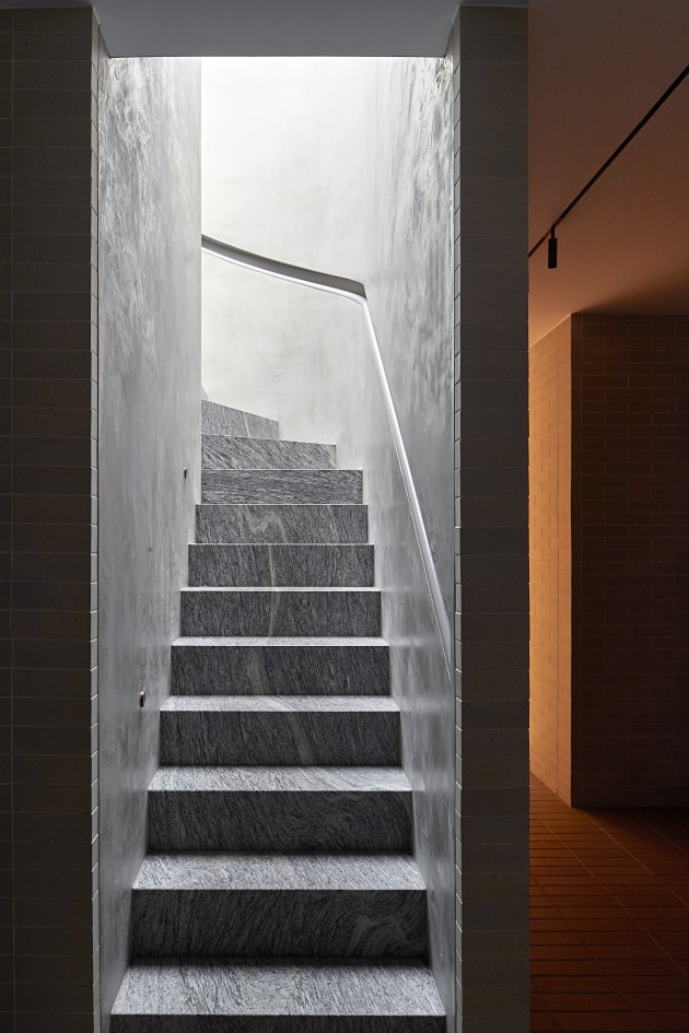 This image was a stair that led down into the basement where there was no natural light at all, only the light that came from the next level up. This is a 30 second exposure to get the detail in the stairs, and then I flashed the downstairs light on for a brief moment. I enjoy the contrast between the coolness of the available light and just enough warmth from the artificial light. Designer: Matt Gibson A&D, Melbourne. Canon 1DX Mk II, Canon TS-E 17mm f/4L lens. 30s @ f11, ISO 100. Tripod.