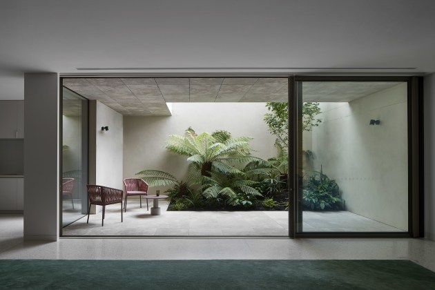 This image was taken in a basement space of the house, allowing the natural ambient light to do its thing. Designer: Robson Rak: Project: Residence Location: Melbourne. Canon 1DX Mk 24mm TSE, 100 ISO F11 1/13th, Tripod.